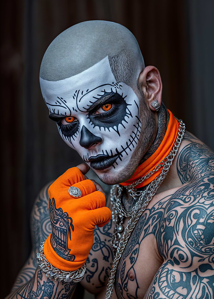 Skull Makeup Portrait: Sinister Elegance