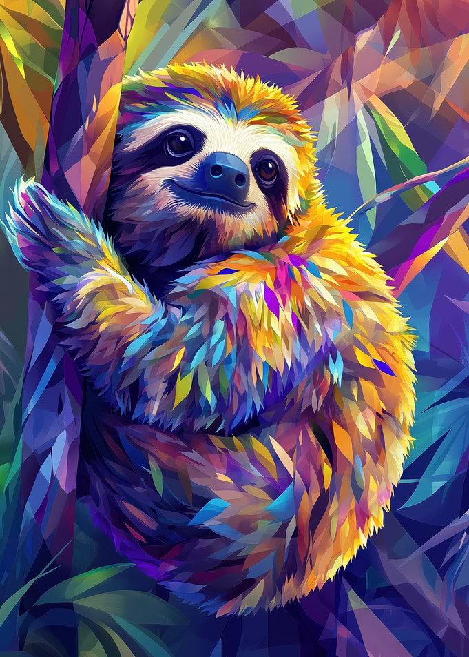 Colorful Sloth in Jungle
