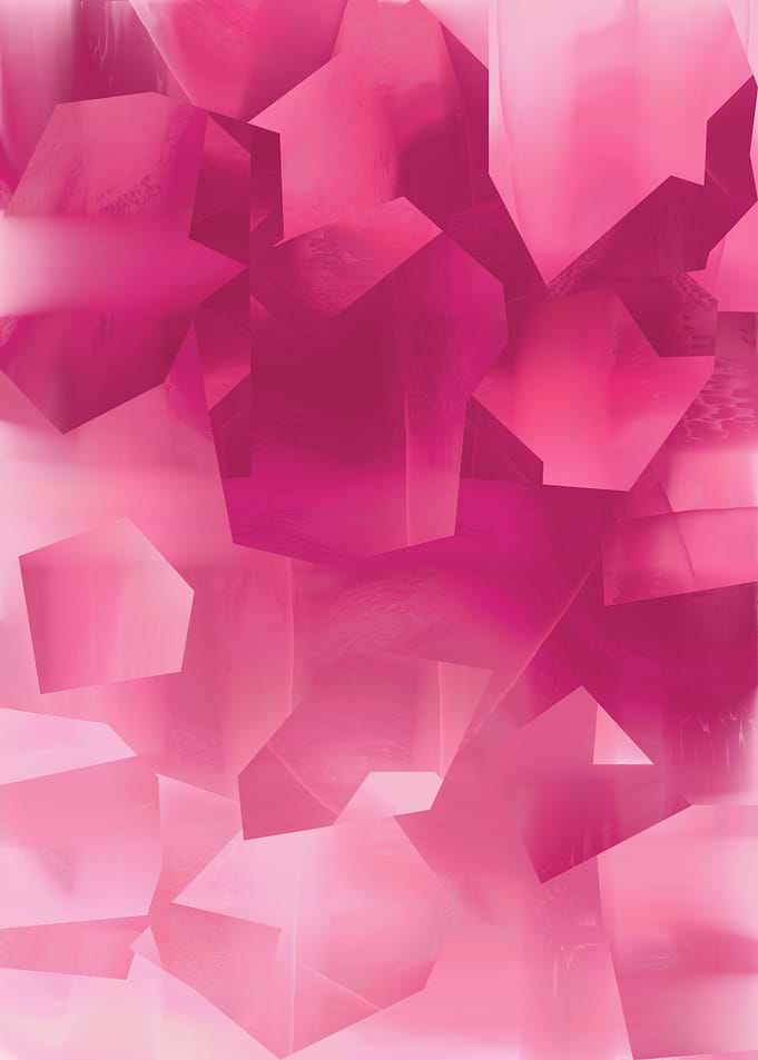 Vivid Pink Geometric Abstract Art, Rose Quartz