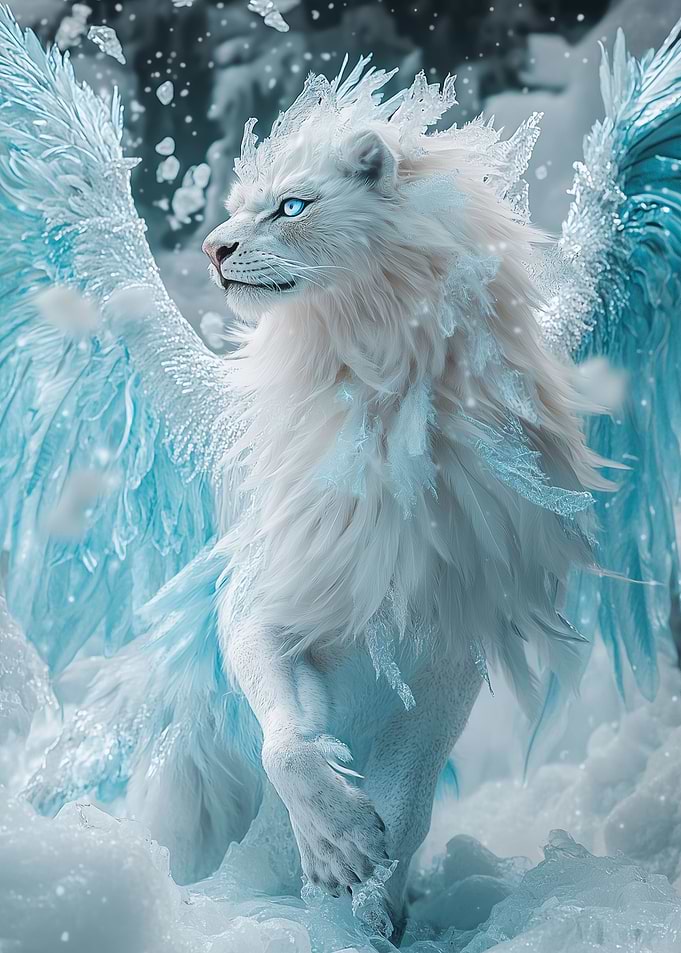 Ice Lion with Wings