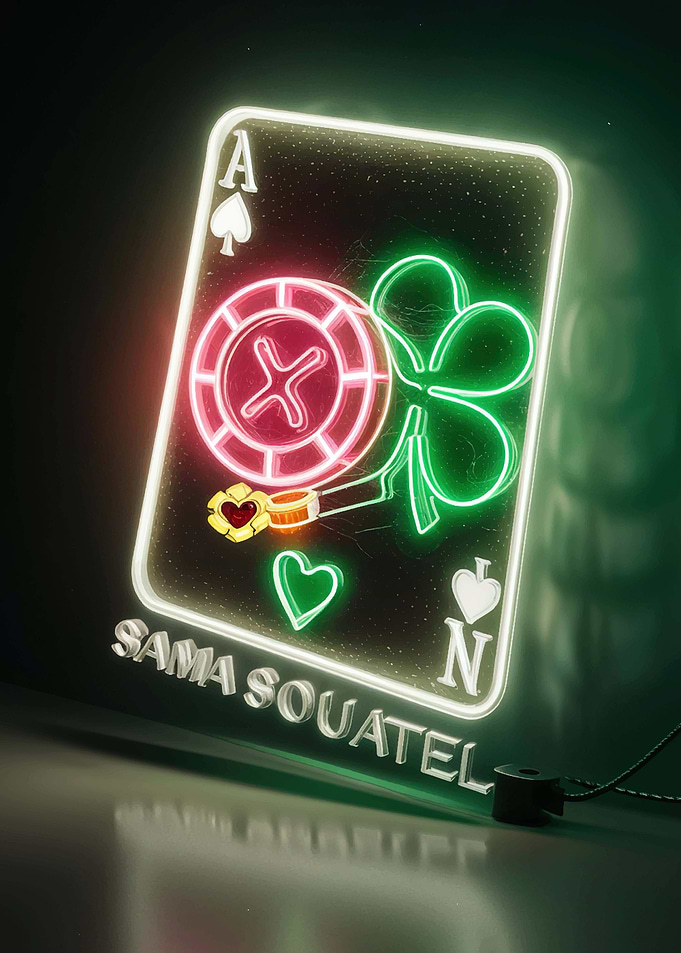 Neon Ace of Spades Sign