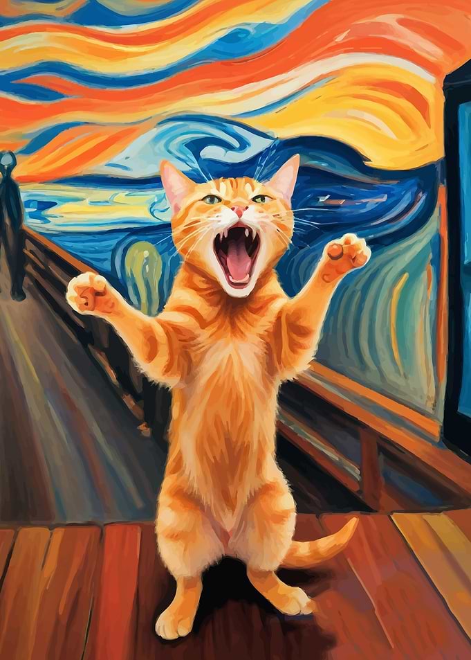 Orange Cat The Scream