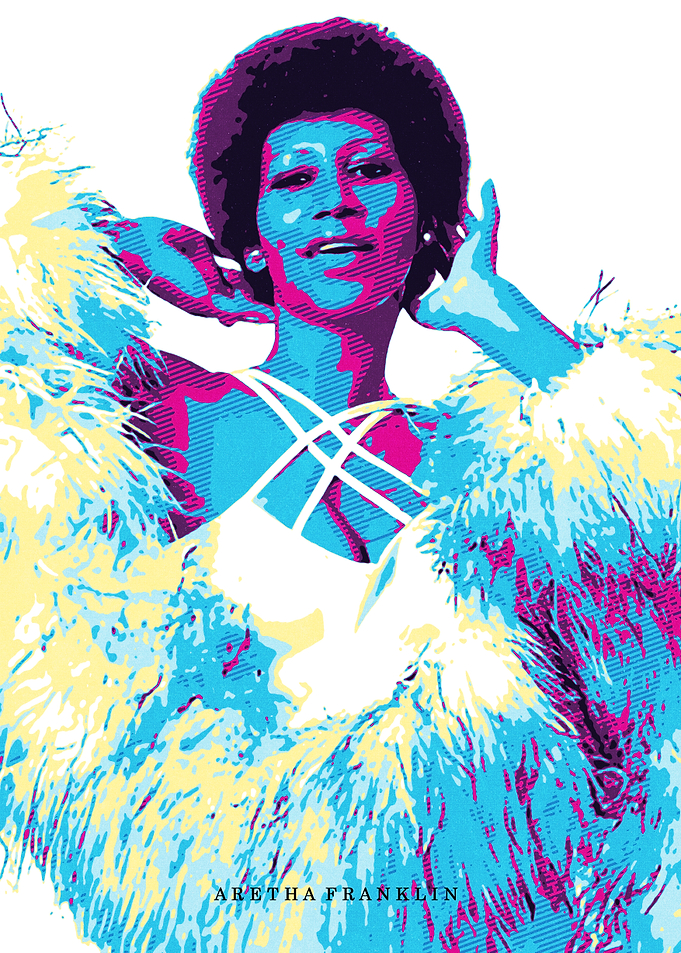 Aretha Franklin Pop Art Portrait