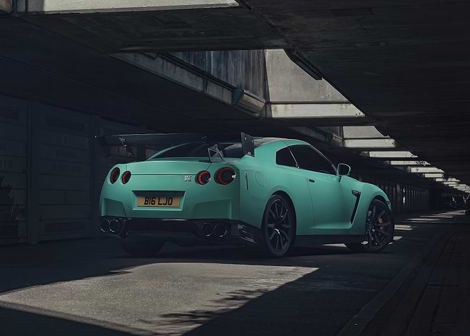 Mint Green Nissan GTR