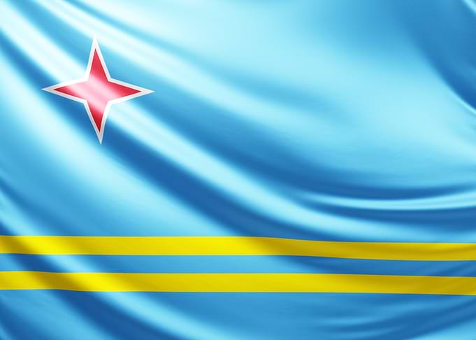 Aruba Flag, realistic flag of aruba