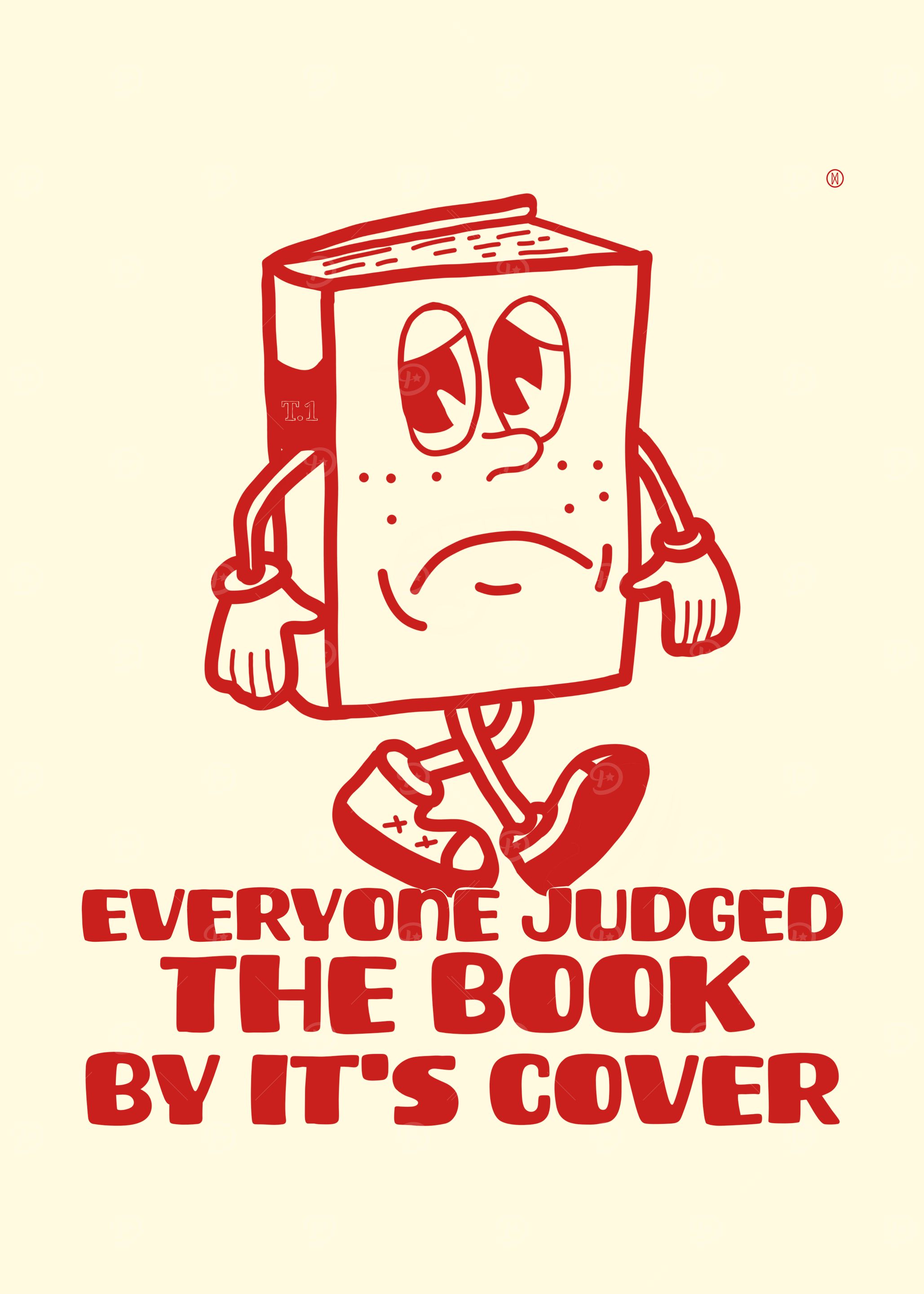 Book Cover Judgement Funny Retro Mascot