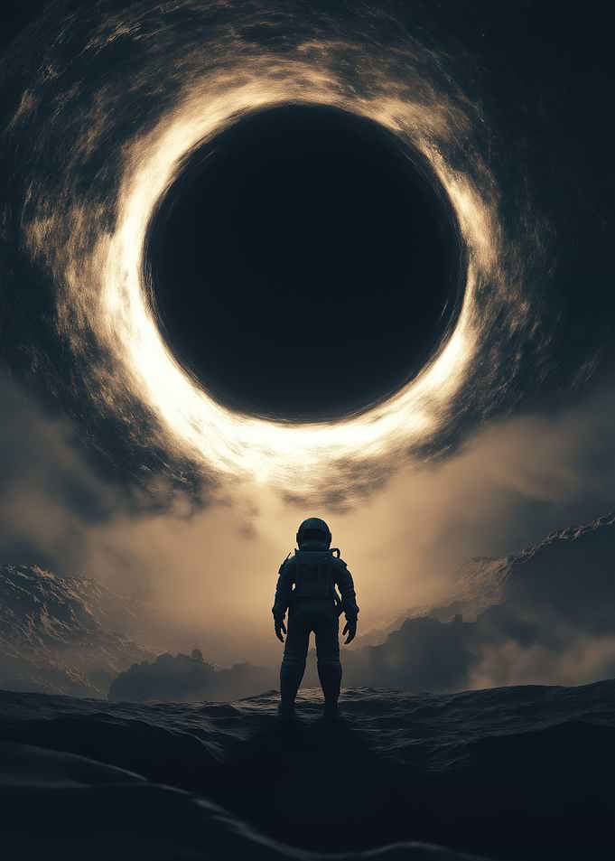 Astronaut Facing Black Hole Interstellar Black Hole movies