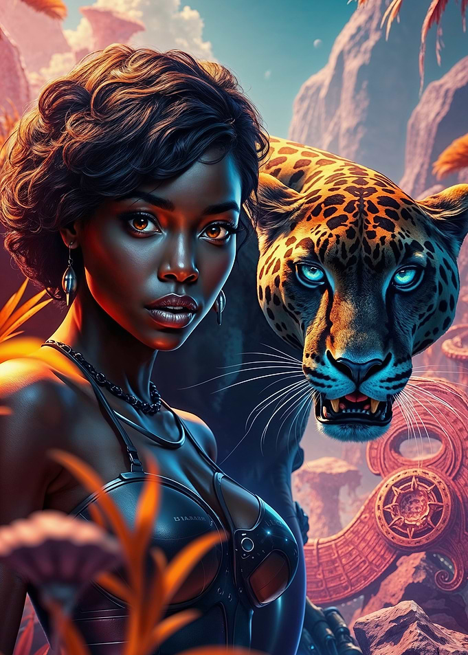 Woman and Jaguar