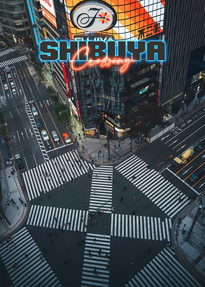 Shibuya Crossing Aerial View