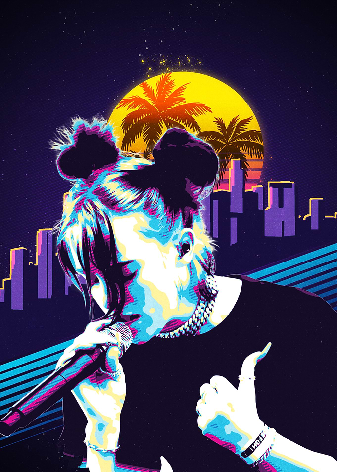 Billie Eilish Retro Art