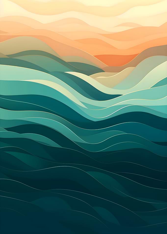 Green Abstract Papercut Landscape