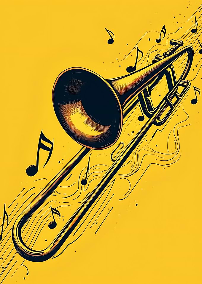 Trombone Music Illustration
