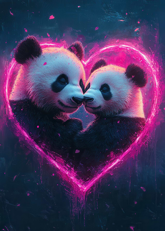 Panda Love Heart