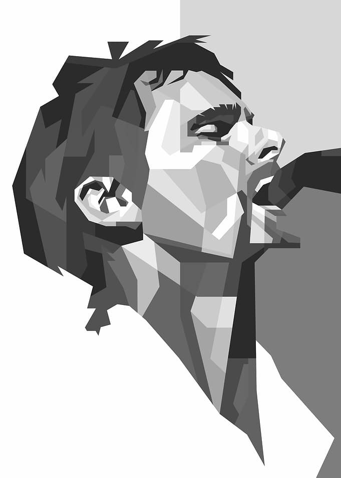 Man's Portrait in Geometric Style