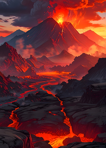 Volcanic Eruption Landscape