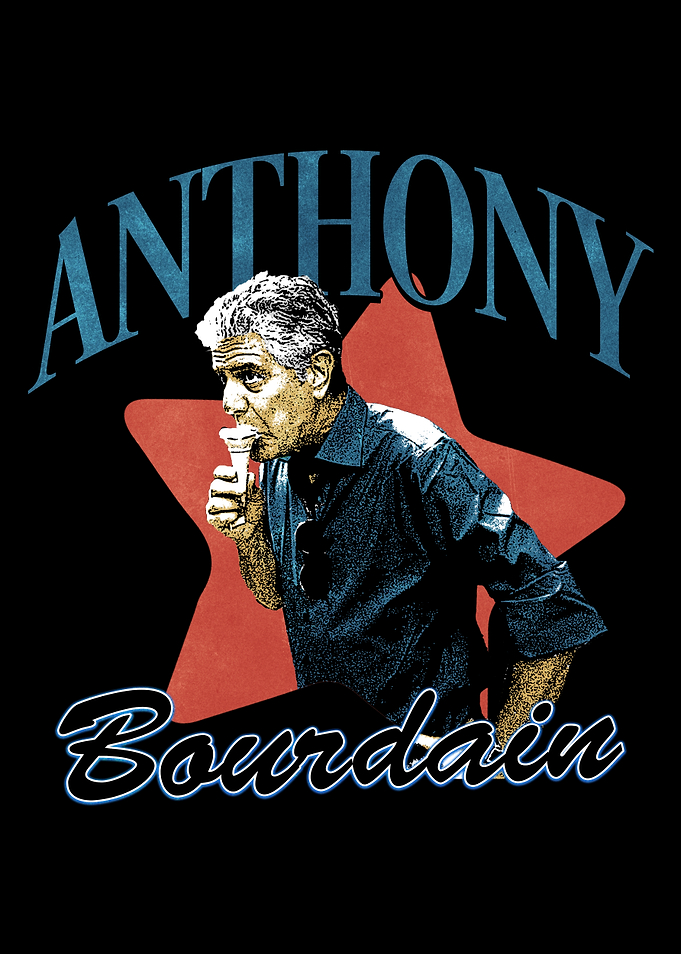 Anthony Bourdain Retro Print