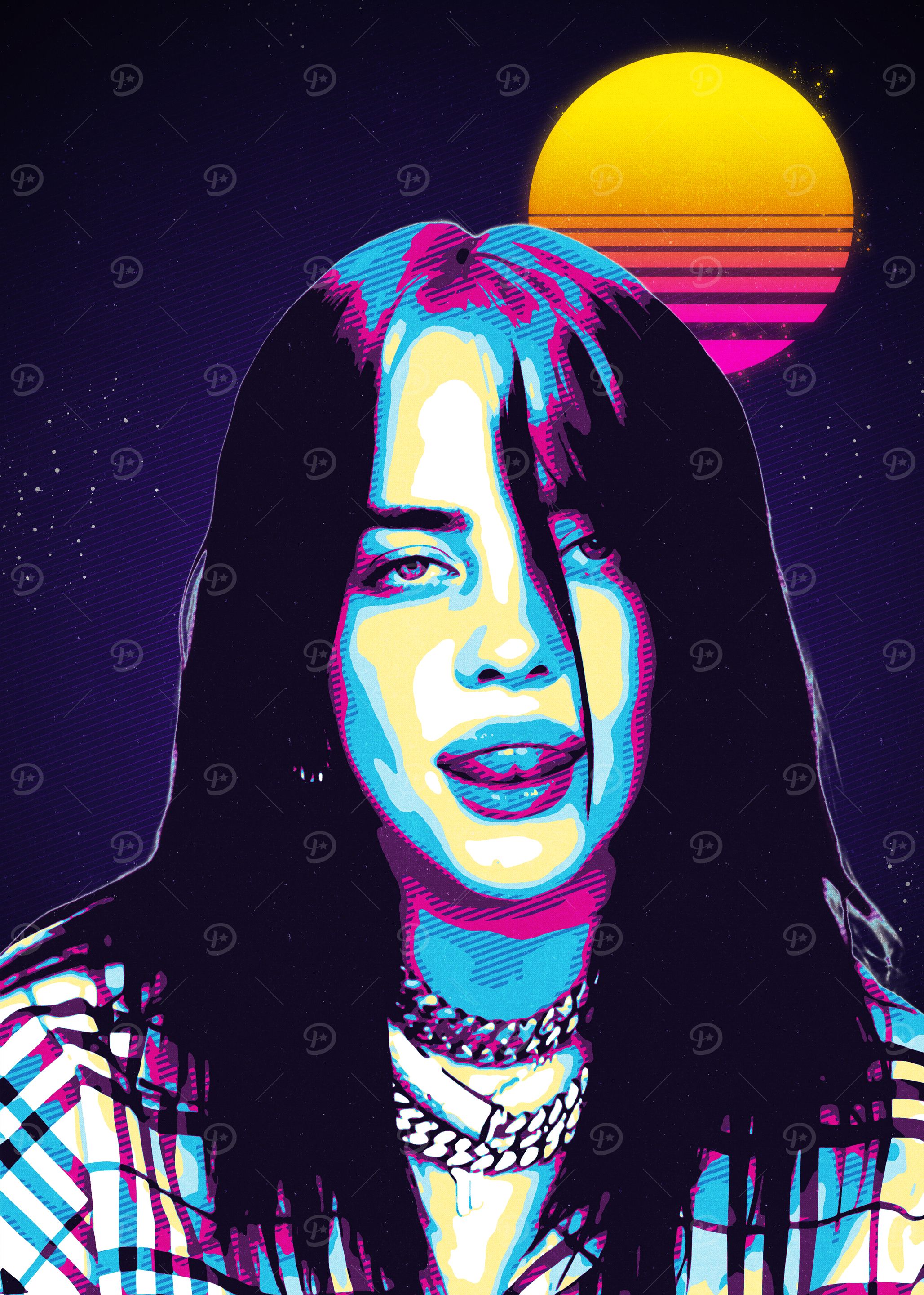 Billie Eilish Retro Art