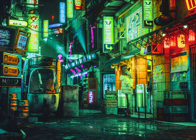 Cyberpunk City Street