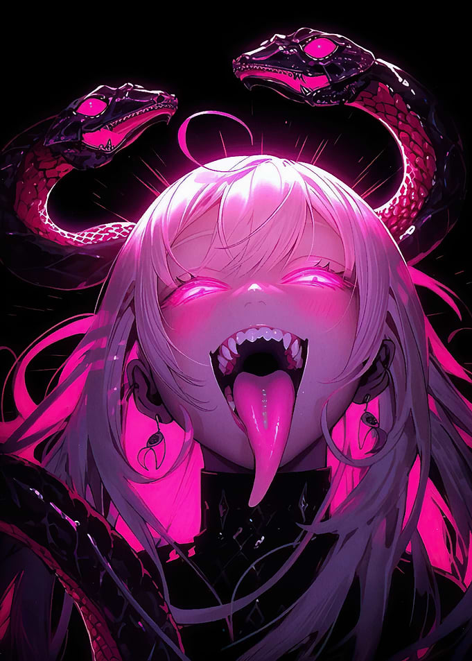 Anime Girl with Snakes