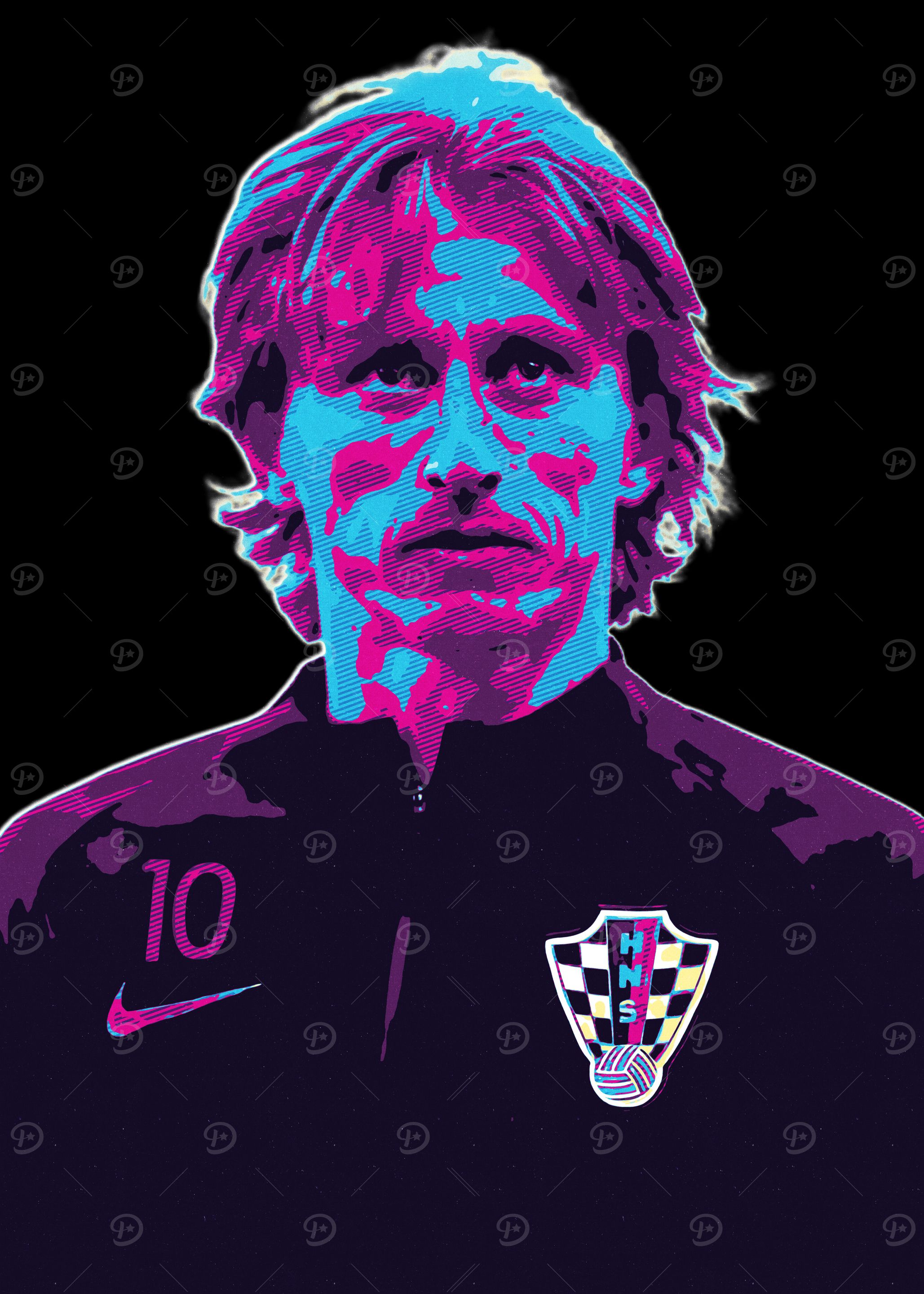 Luka Modric Croatia Retro Style