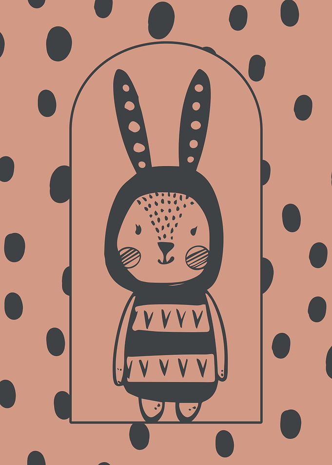 Cute Bunny Illustration Minimalist