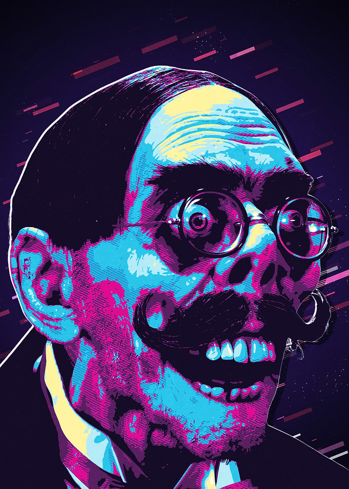 80s Retro Skull Art