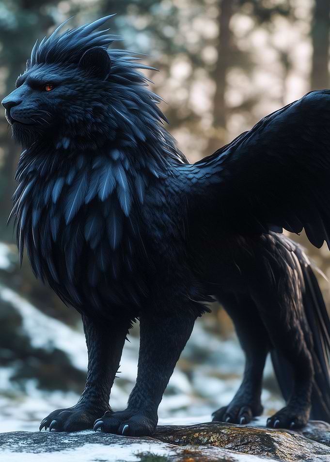 Black Griffin Fantasy Creature