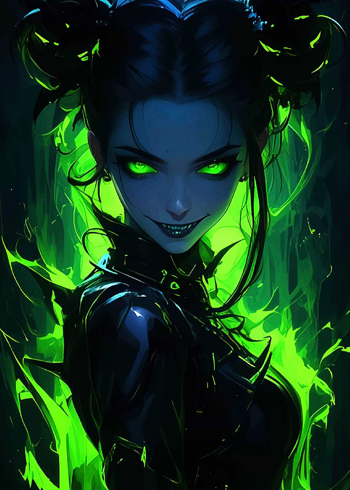 Green-Eyed Anime Girl