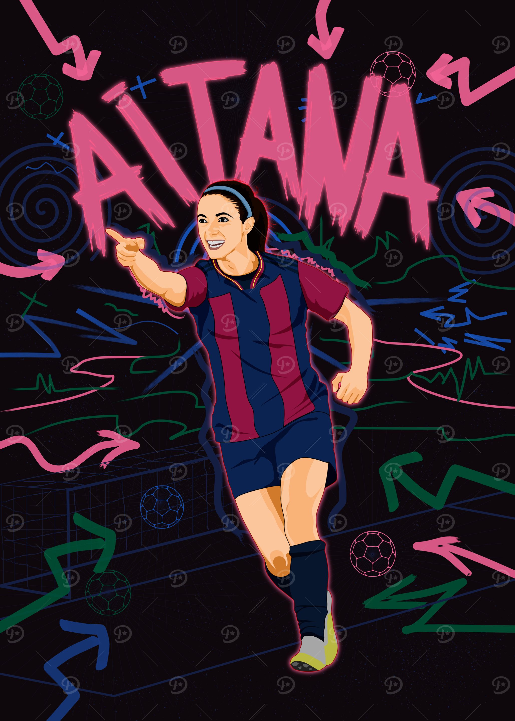 Aitana Bonmati Football Art