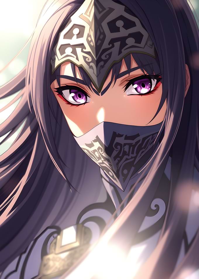 Anime Girl with Purple Eyes