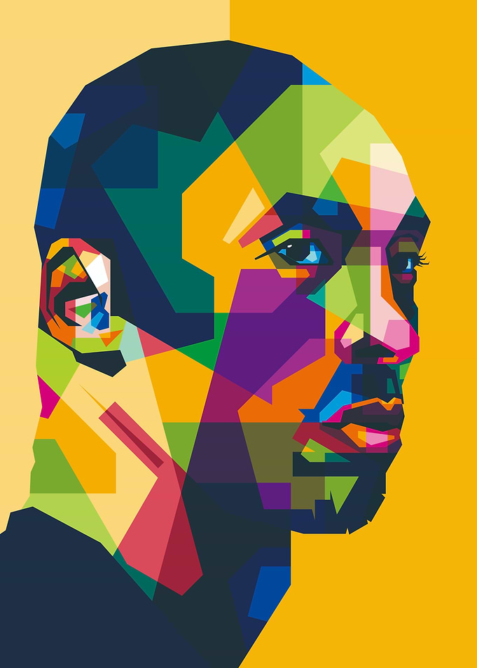Man's Face in Pop Art Style