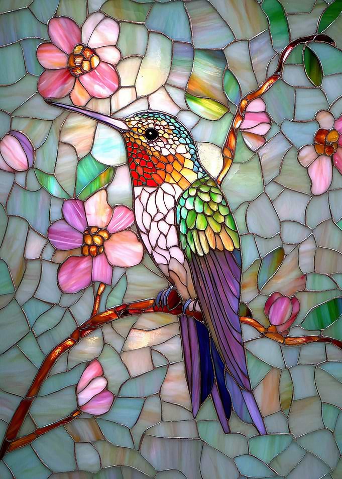 Stained Glass Hummingbird