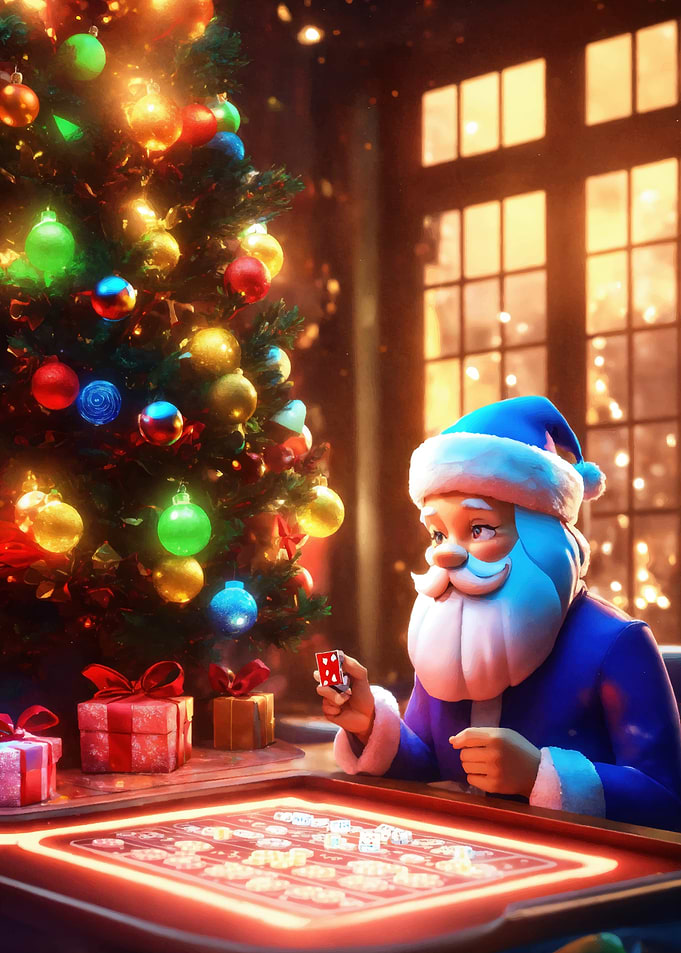 Santa Claus Playing Dice