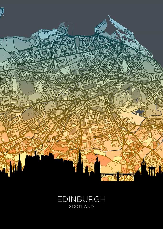 Edinburgh Skyline Map
