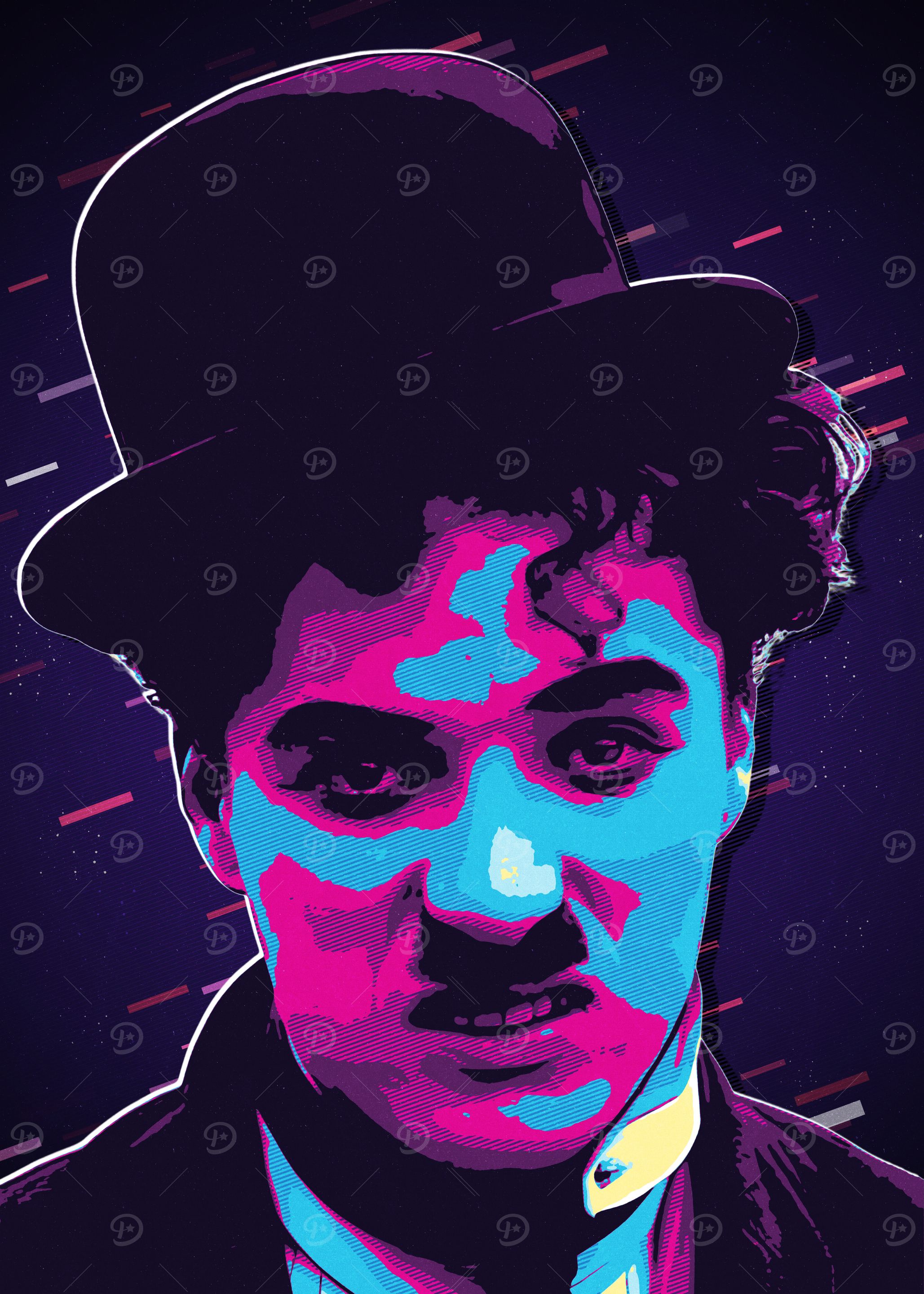 Charlie Chaplin Retro Art