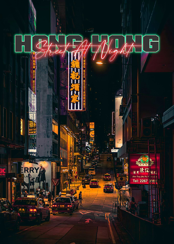 Hong Kong Street at Night