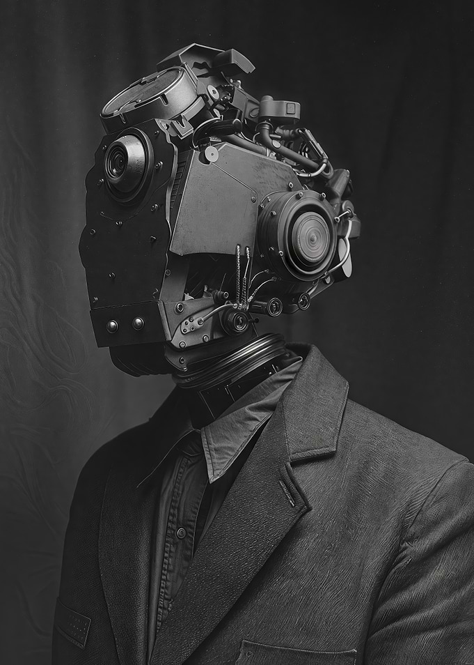 Retro futurist robot portrait #04