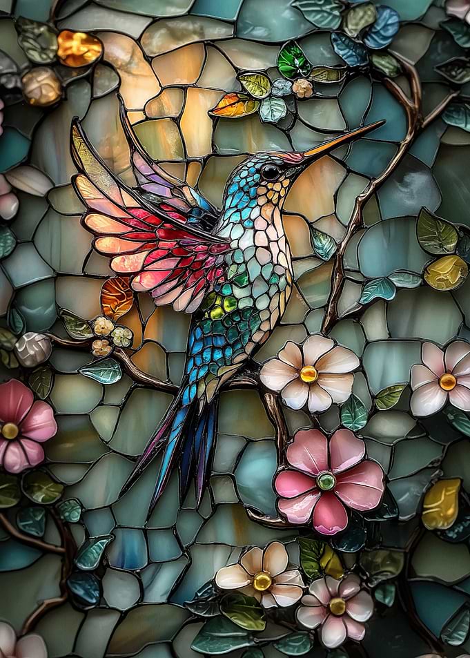 Stained Glass Hummingbird