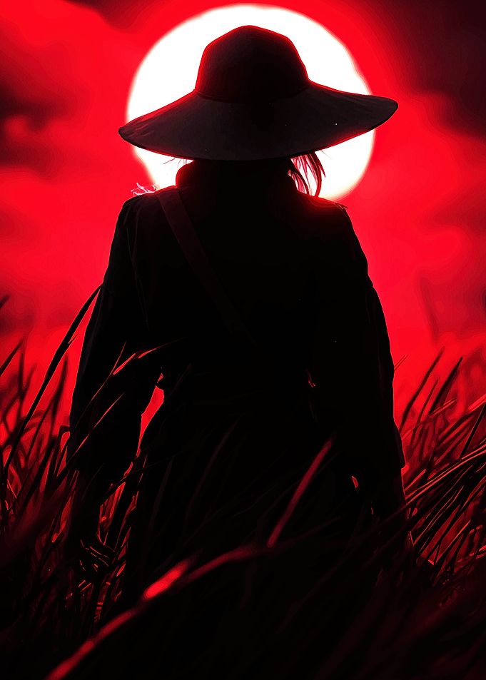 Silhouette in Red Sunset