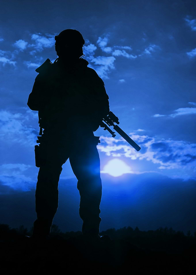 Silhouette of Soldier