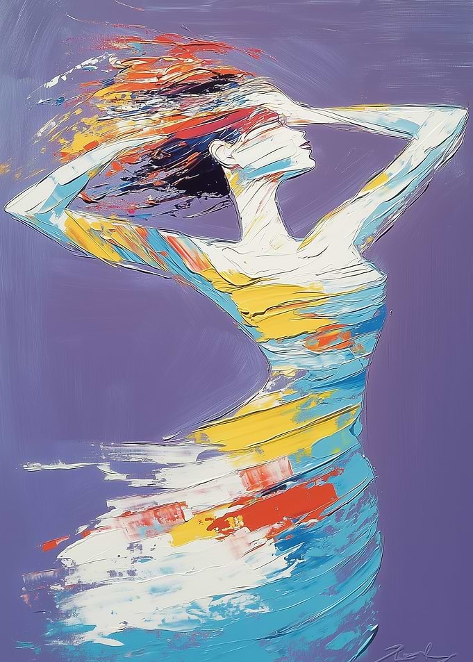 Abstract Woman in Purple
