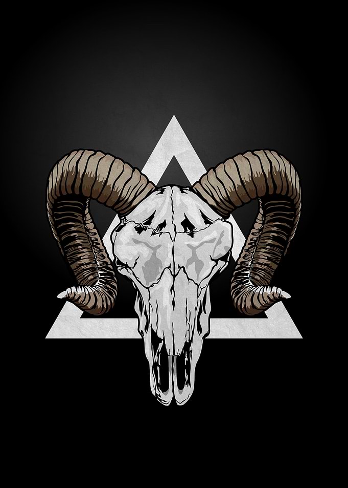 Ram Skull with Triangle