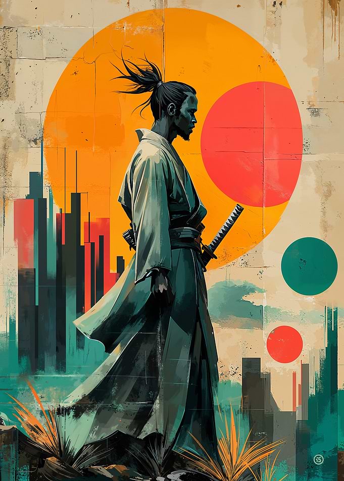 Samurai in Urban Landscape