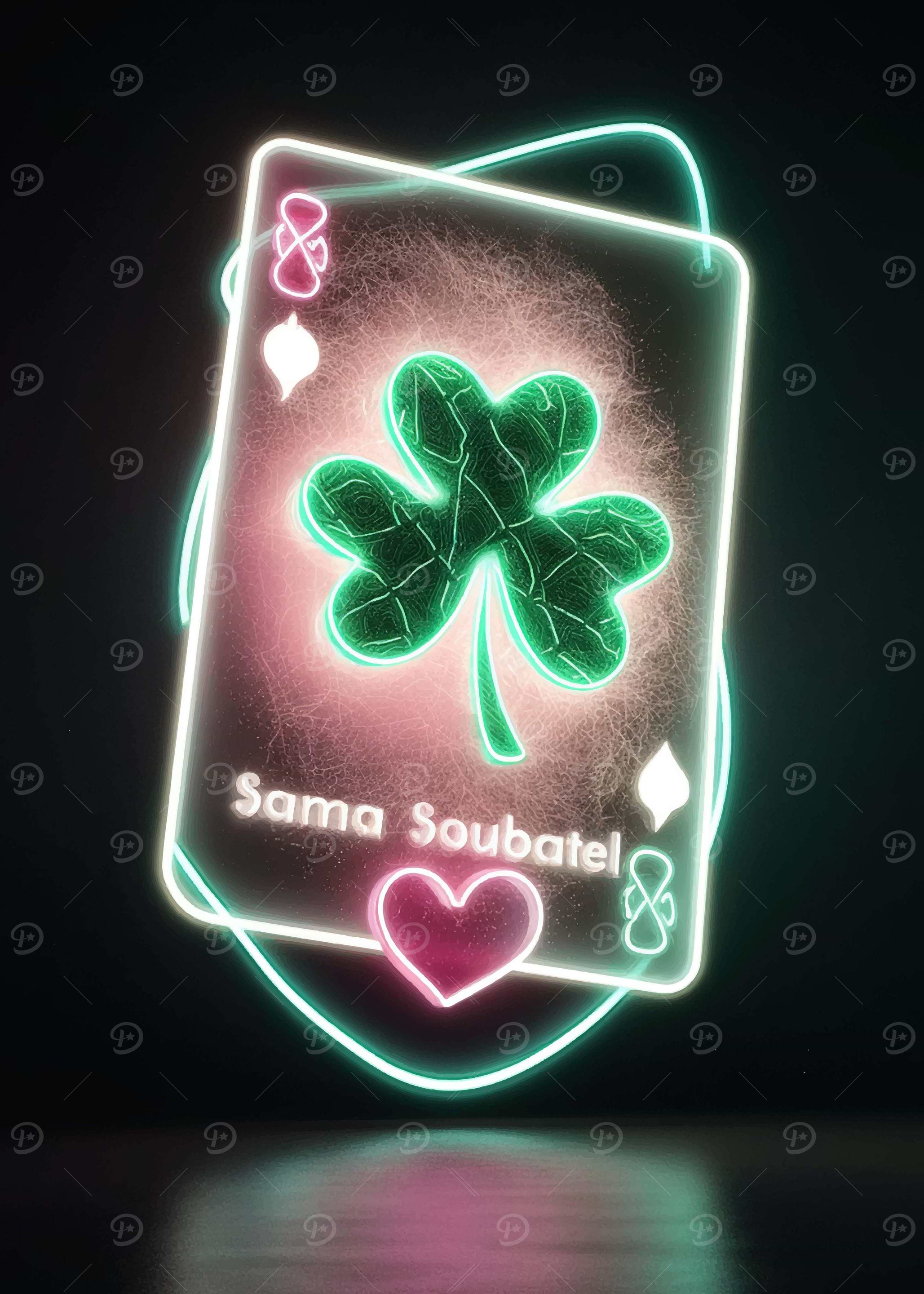 Neon Clover Card