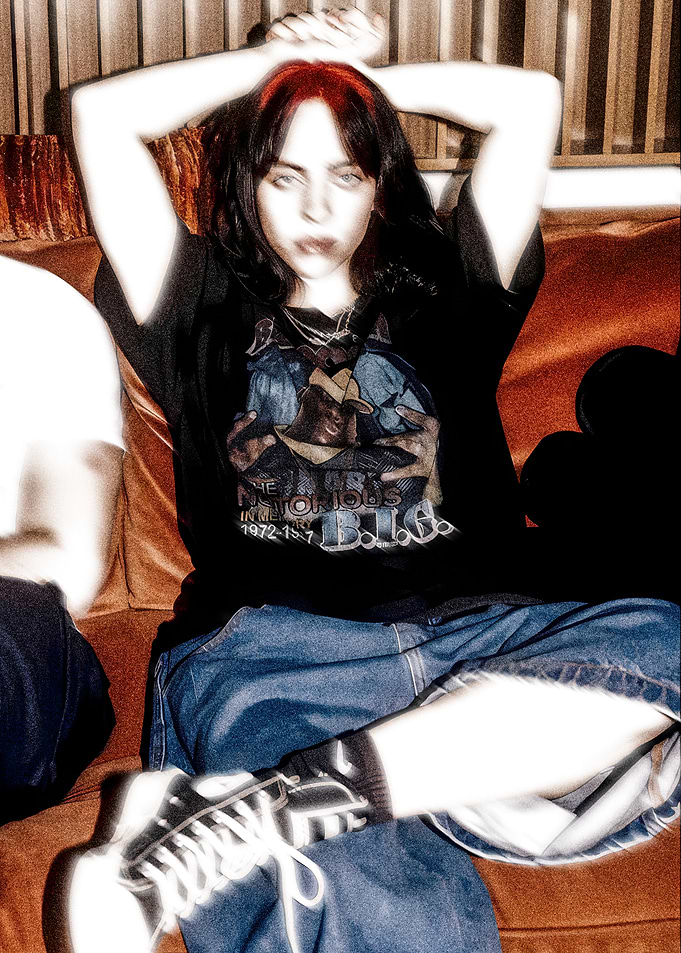 Billie Eilish in Black T-Shirt