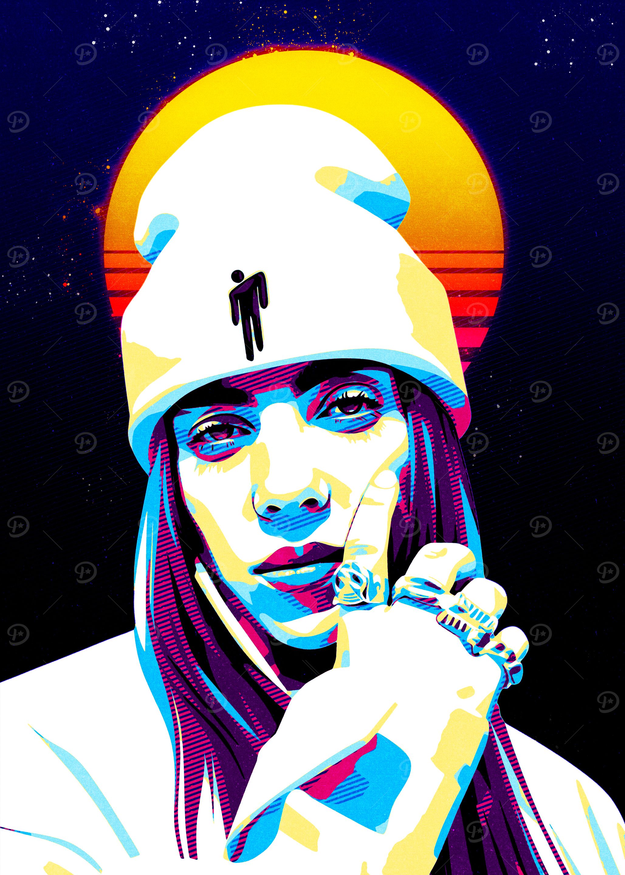 Billie Eilish Retro Art