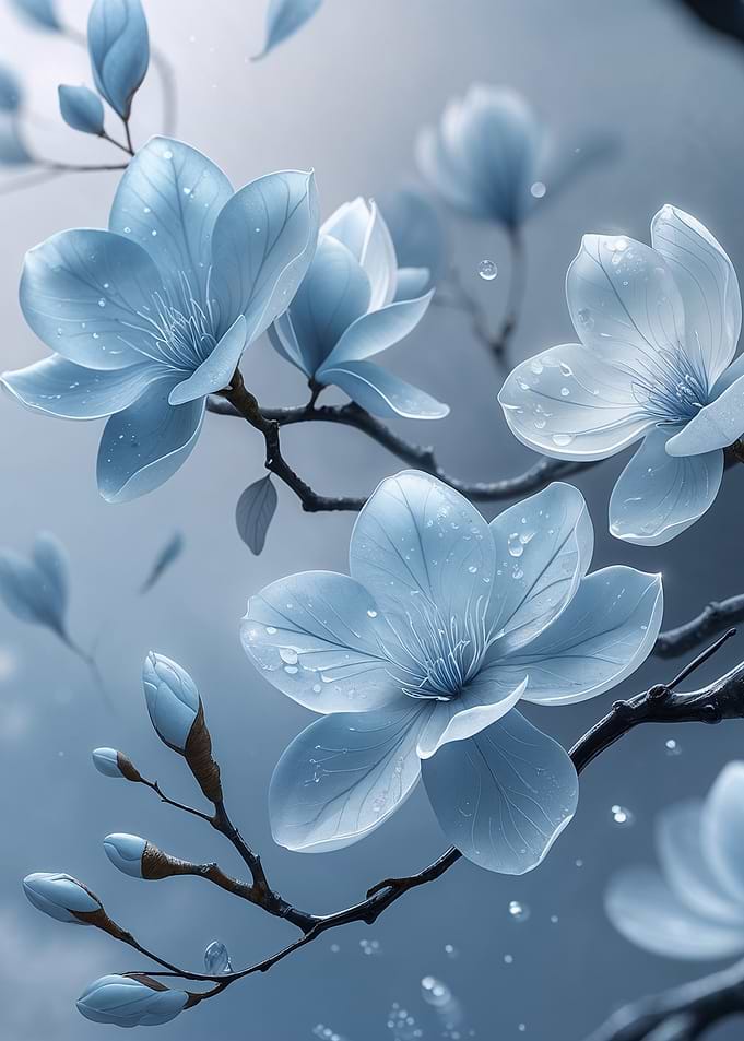 Blue Magnolia Blossoms