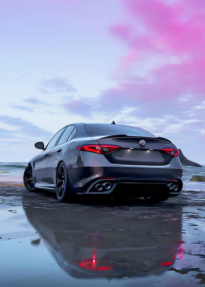 Alfa Romeo Giulia on Beach