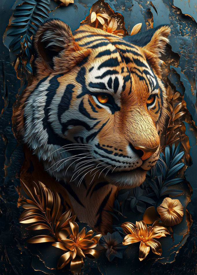 Golden Tiger Portrait