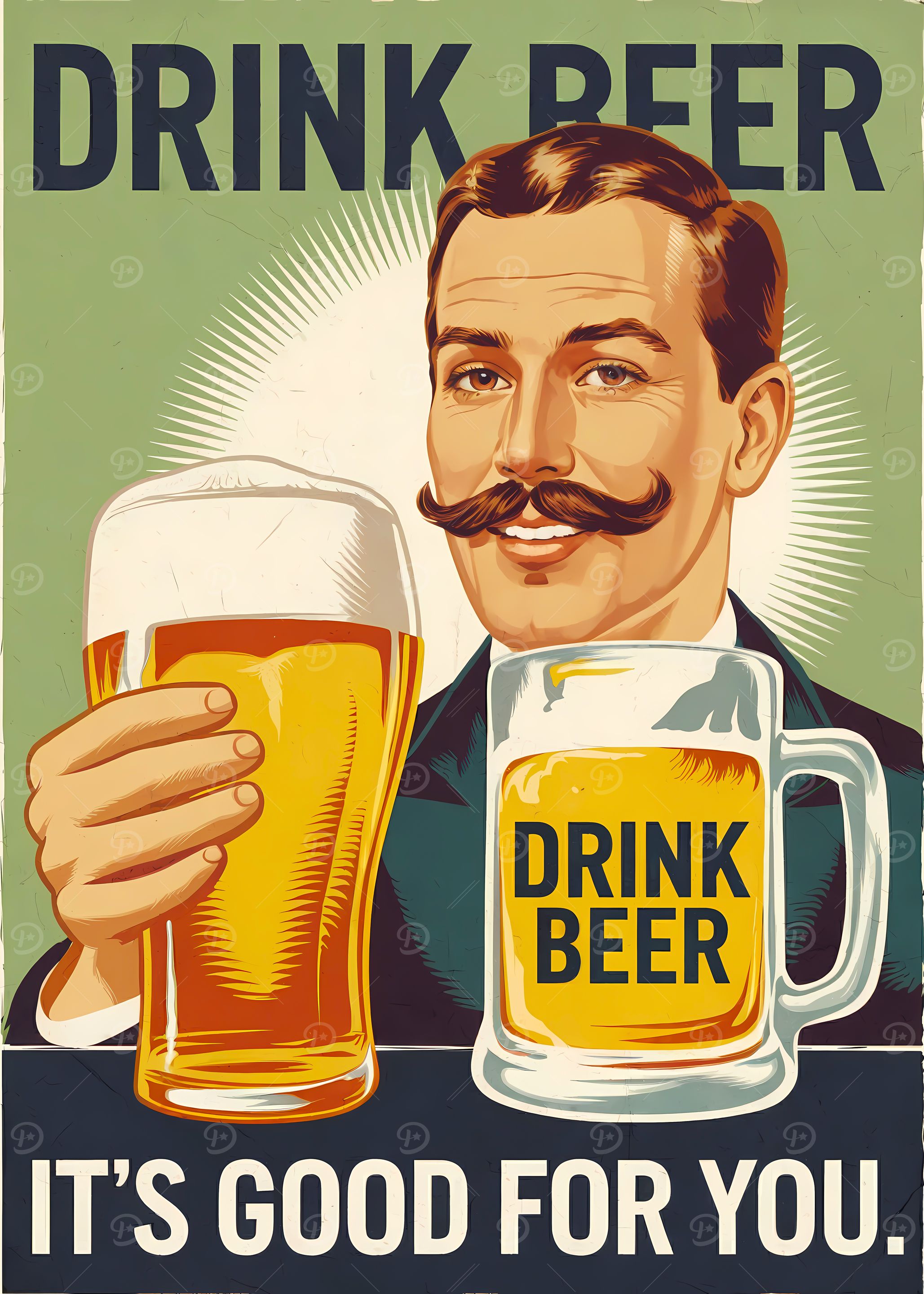 Drink Beer Vintage Poster